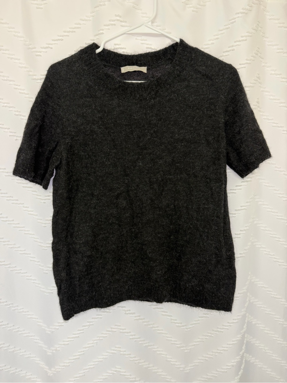 Everlane Charcoal Short-Sleeve Crewneck Sweater